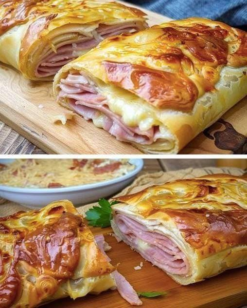 Strudel de Hojaldre con Jamón y Queso: Una Receta Fácil y Deliciosa IxC9iro