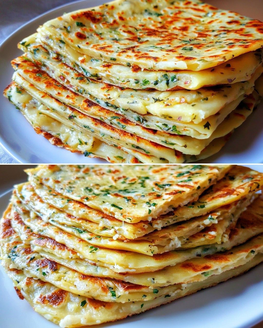 Pan plano de papa en capas con queso y hierbas 481161525_122123014610665936_6410891758595084331_n