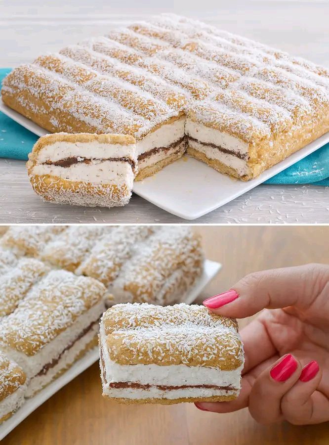 Torta fredda con pavesini cocco e cioccolato 537162593_122158440422396478_3596837094989022439_n