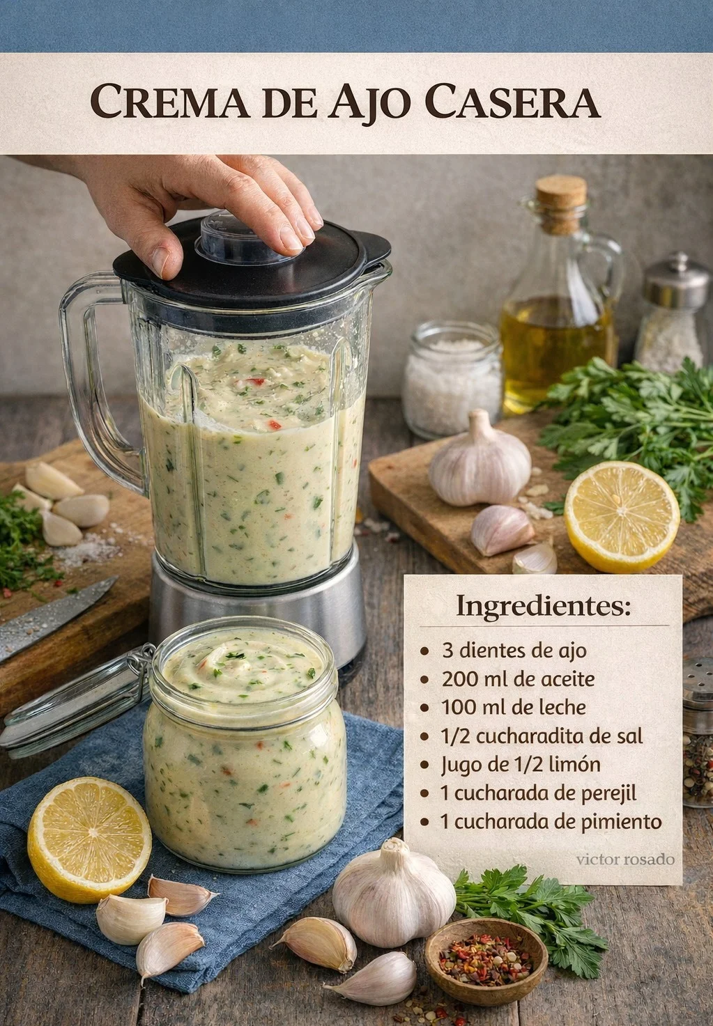 CREMA DE AJO CASERA