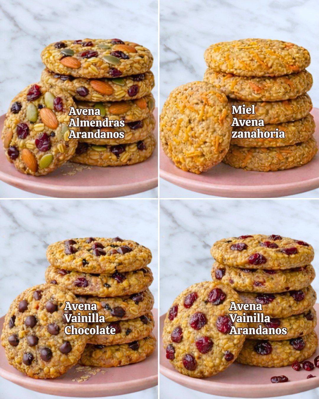Galletas de avena con frutos secos y semillas Galletas de avena con frutos secos y semillas