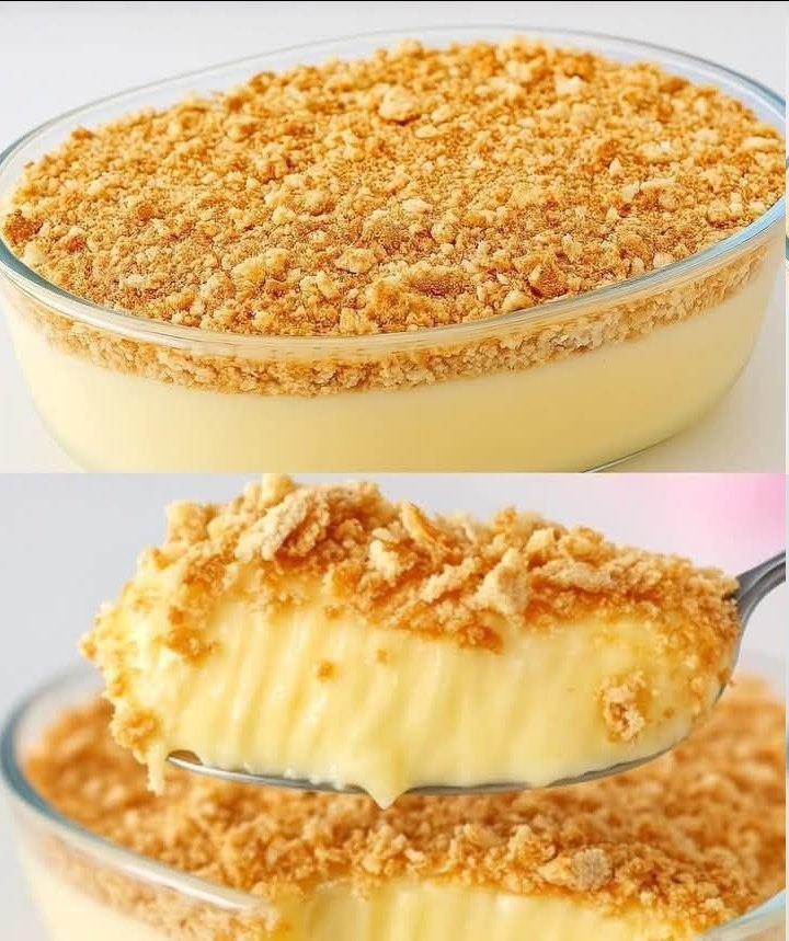 Pudín de Vainilla Cremoso con Crumble de Galletas un postre casero que conquista