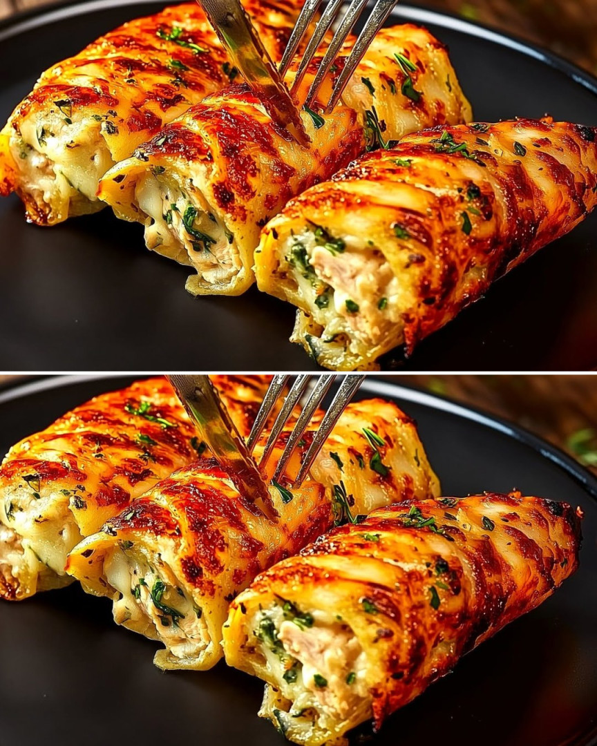 Rouleaux de poulet croustillants aux pommes de terre