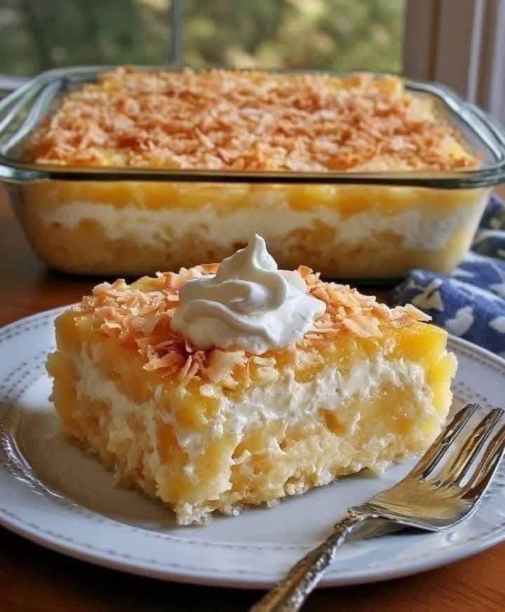 Pastel de ensueño de piña y coco Pastel de ensueño de piña y coco