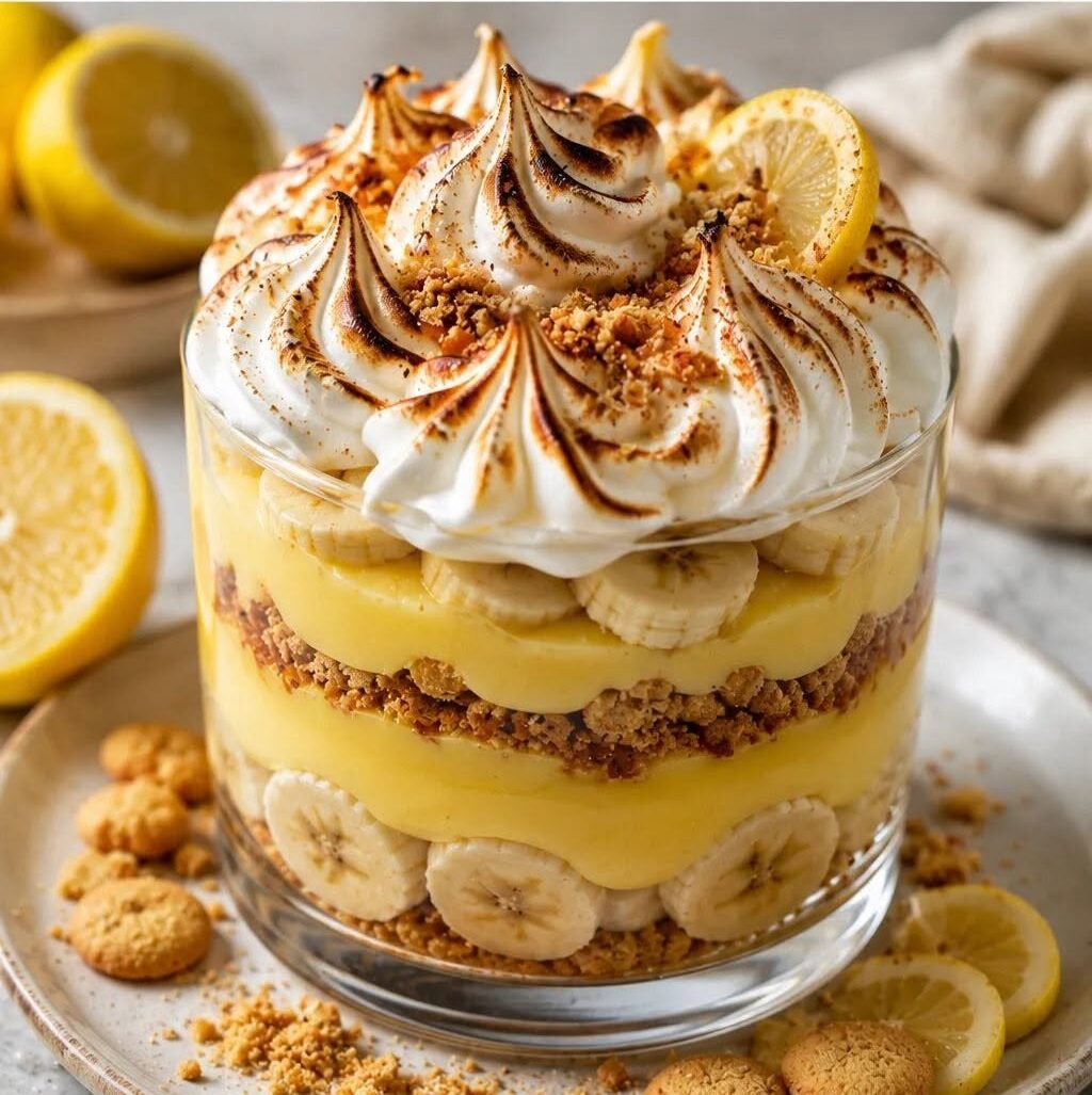 Verrine Banane, Crème Citron & Meringue Grillée 738188592_1529207822080405_5486566744888552587_n